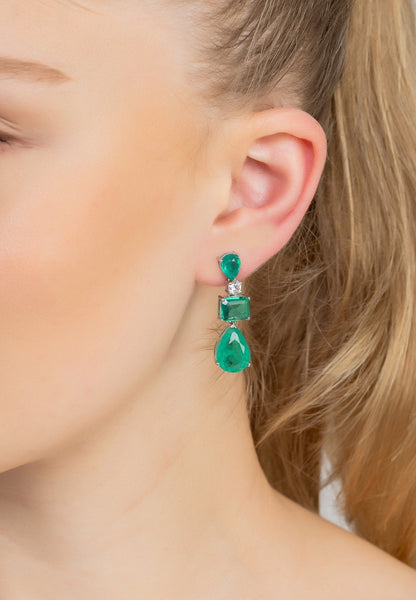 Colombian Emerald Pear Drop Earrings