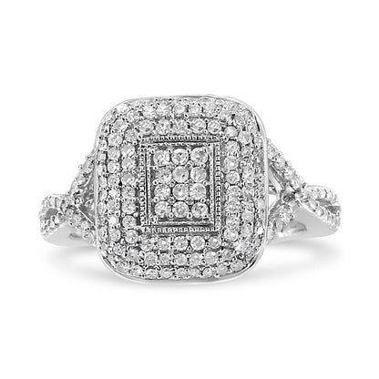 Emma Round-Cut Diamond Cluster Cushion Ring