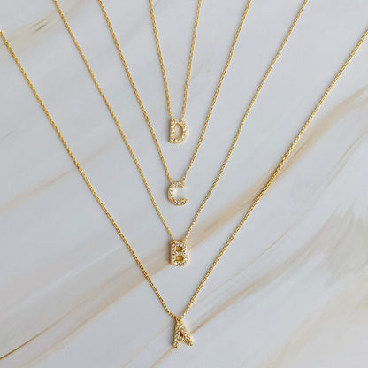 Monogram Necklace 18k Gold Plated with Initial Charm