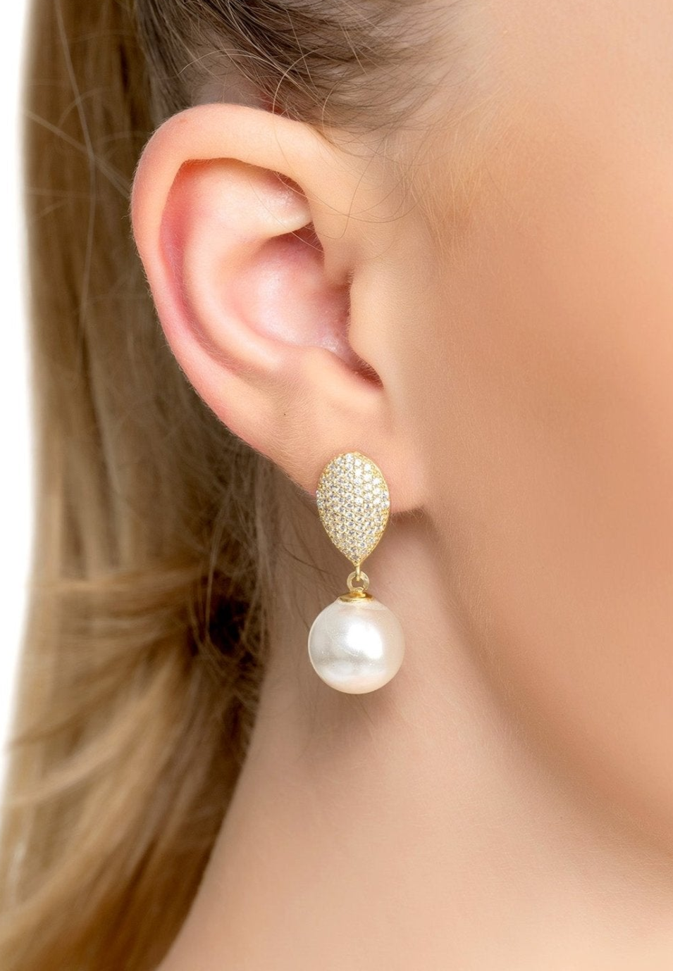 Pearl Classic Drop Earrings Gold