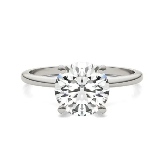 Lab Grown Diamond Solitaire Engagement Ring 14K White Gold