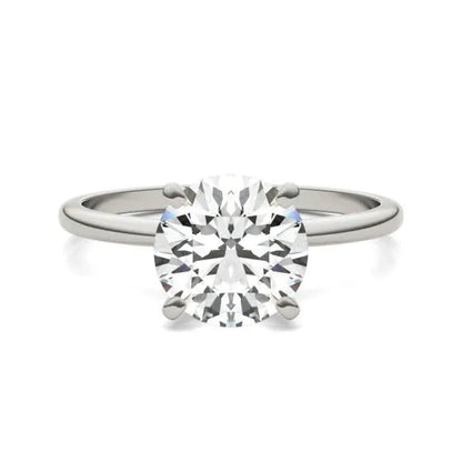 Lab Grown Diamond Solitaire Engagement Ring 14K White Gold