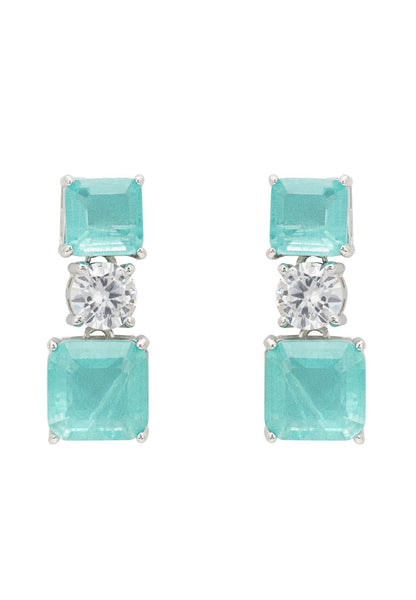 Paraiba Tourmaline Silver Drop Earrings