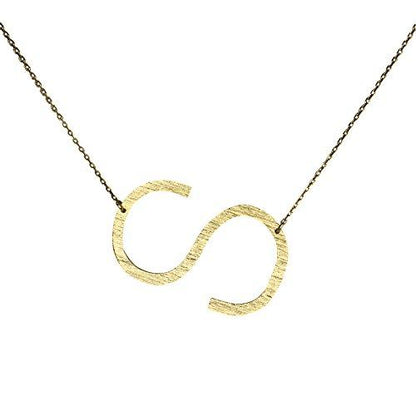 16 Inch Custom Initial Necklace Gold