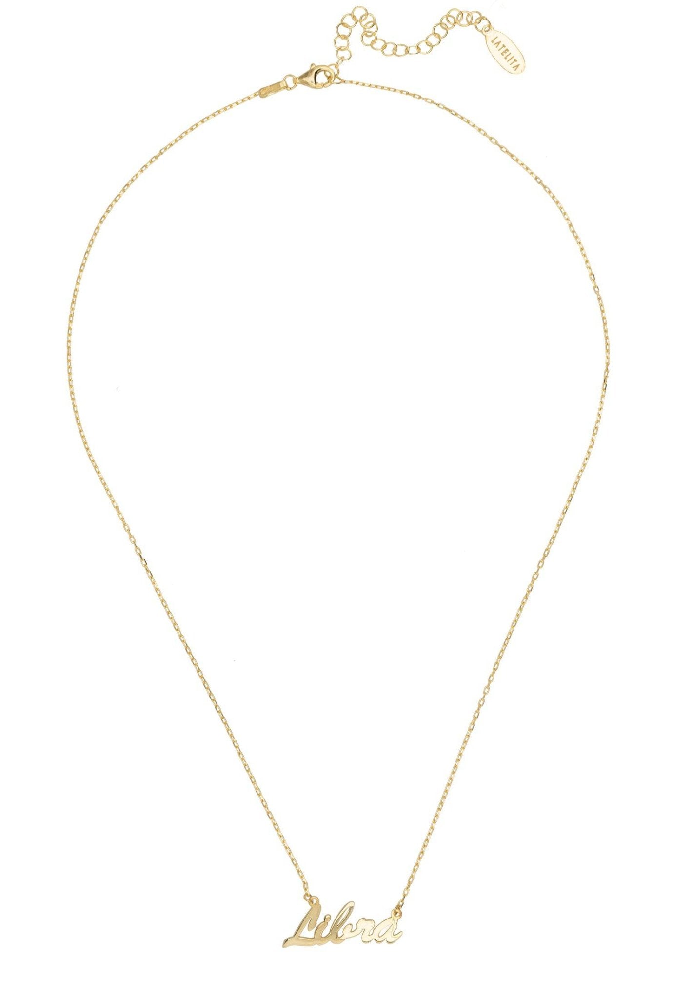 Gold Star Sign Necklace featuring Libra script