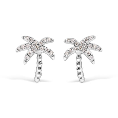 Diamond Encrusted Palm Tree Studs