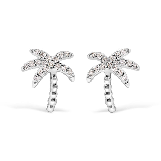 Diamond Encrusted Palm Tree Studs