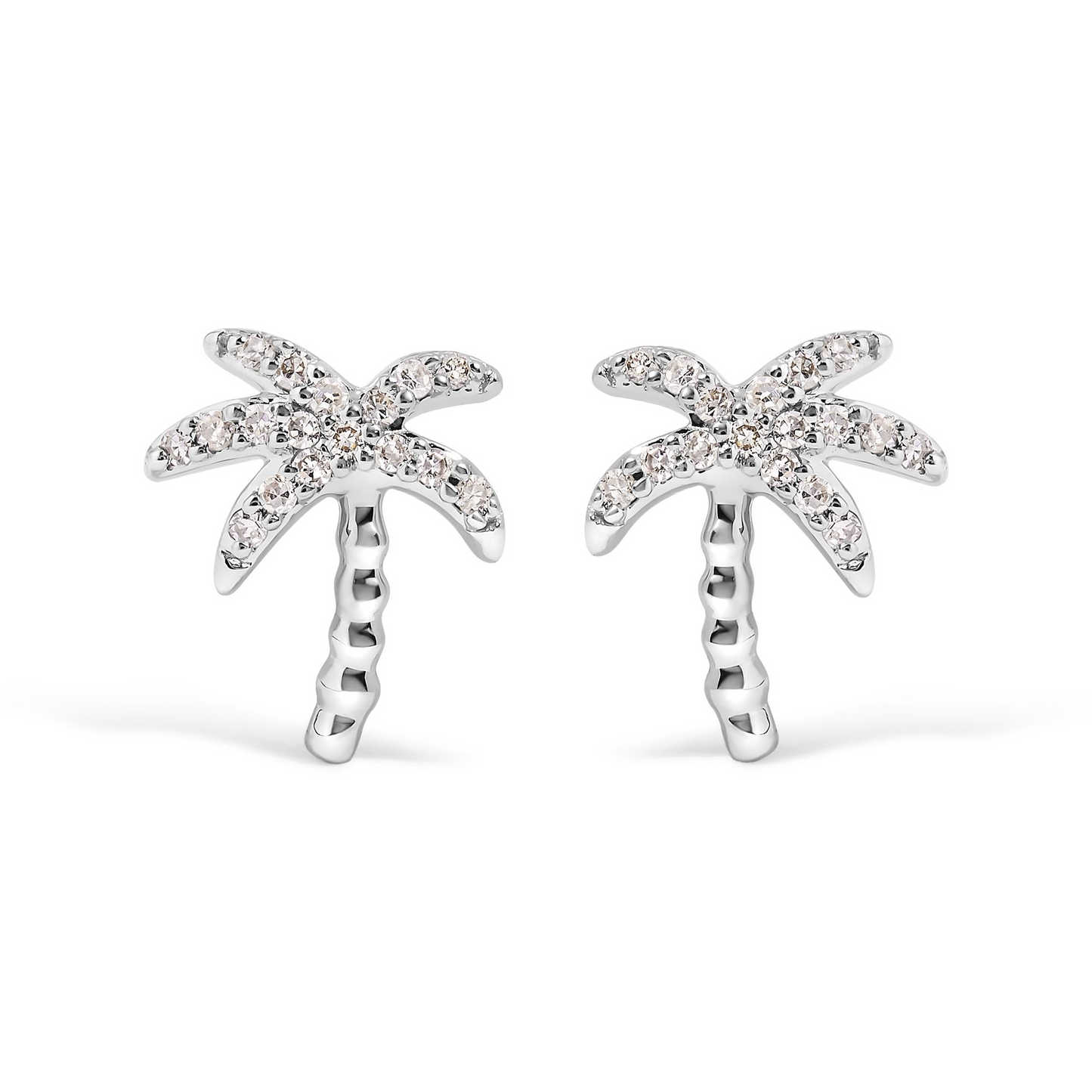 Diamond Encrusted Palm Tree Studs