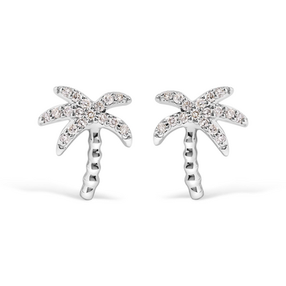 Diamond Encrusted Palm Tree Studs