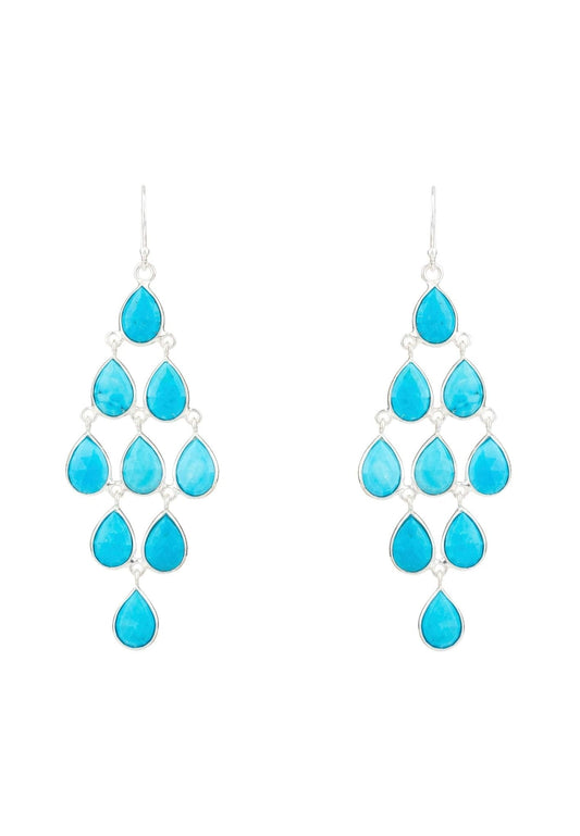 Turquoise Gemstone Cascade Earrings