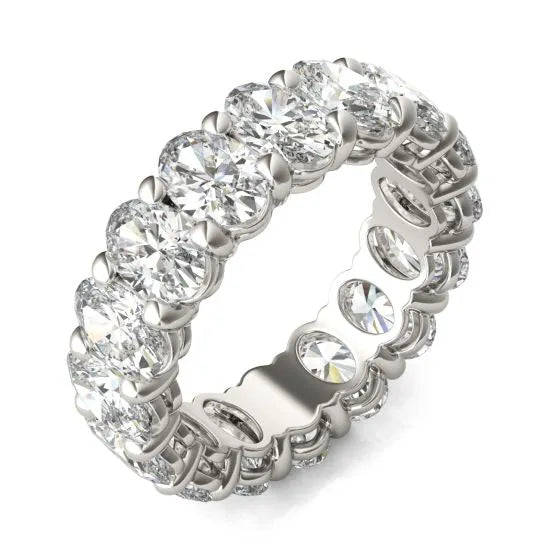 5 5/8 CTW Oval Lab Grown Diamond Couture Classic Eternity Ring