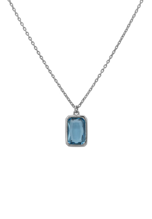 Blue Topaz Necklace Silver