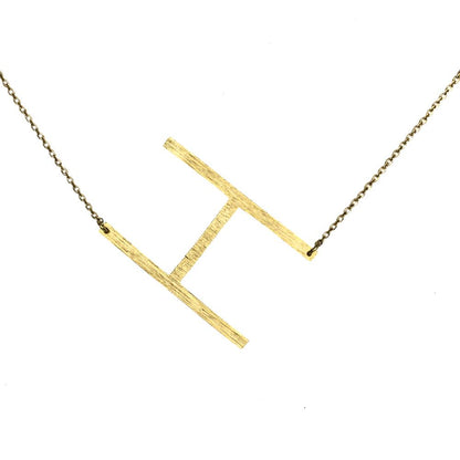 16 Inch Custom Initial Necklace Gold