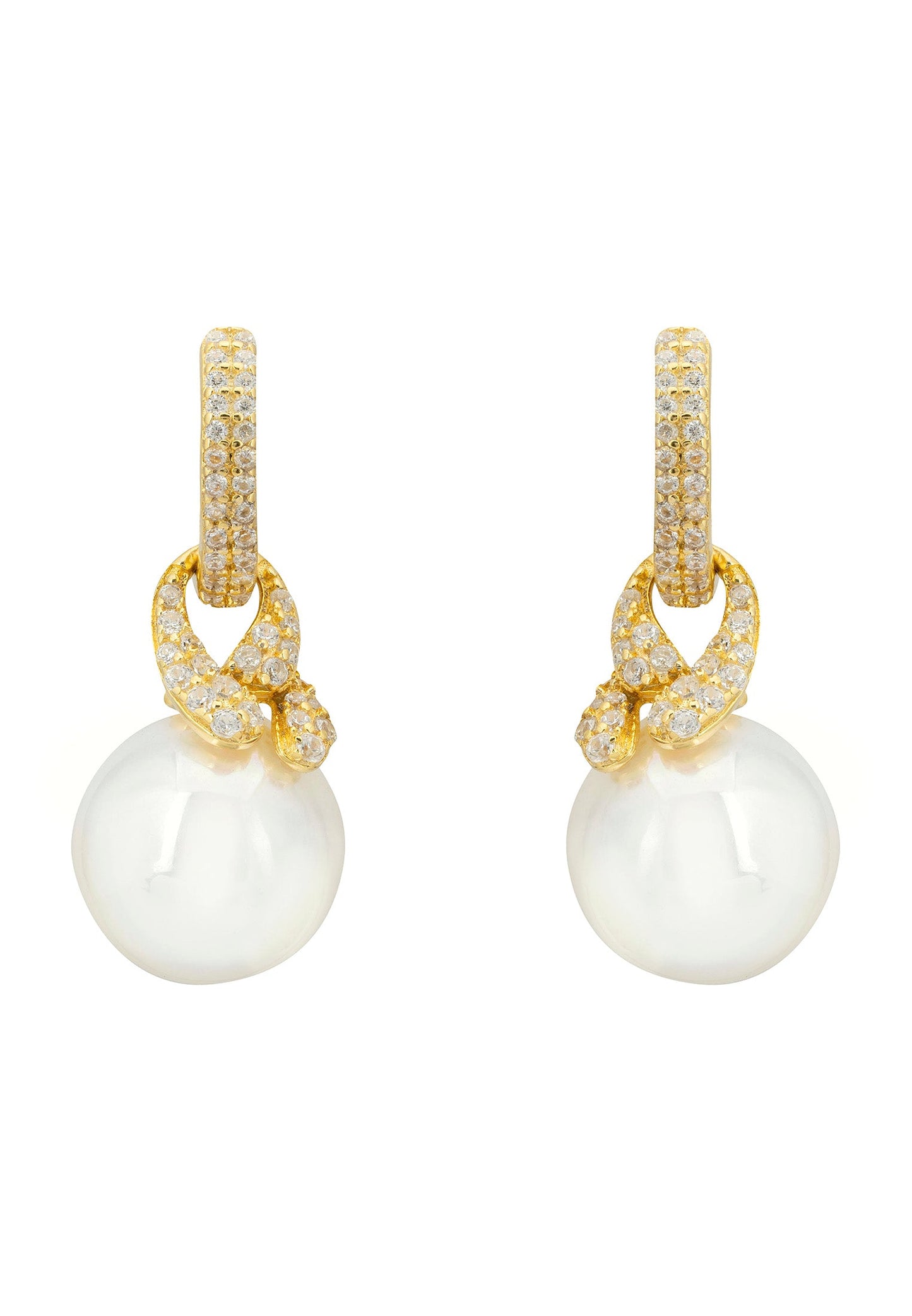 Knot & Pearl Drop Earrings