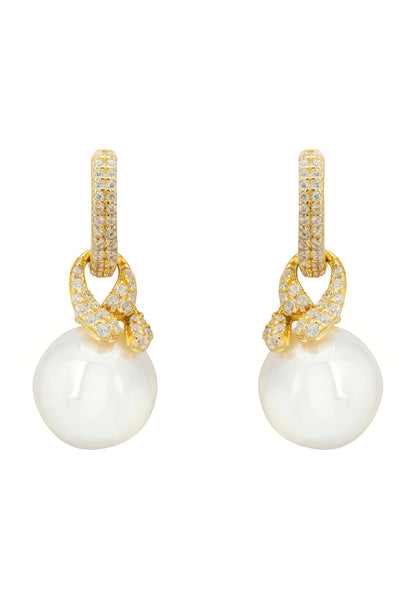 Knot & Pearl Drop Earrings