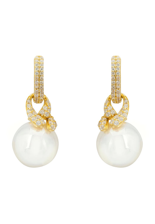 Knot & Pearl Drop Earrings