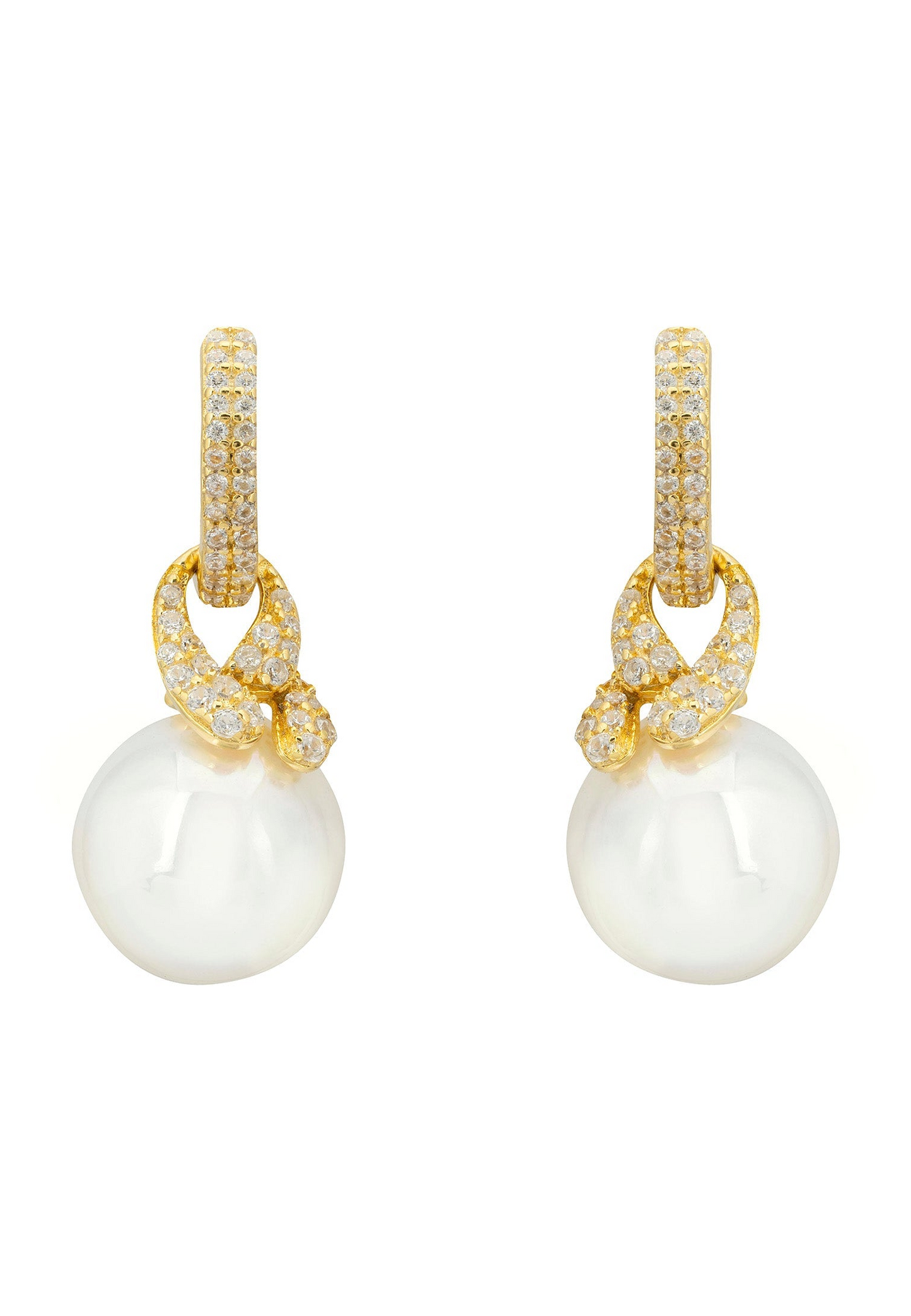 Knot & Pearl Drop Earrings