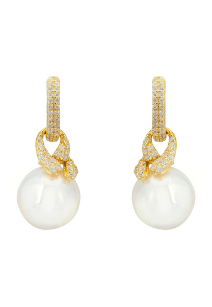 Knot & Pearl Drop Earrings