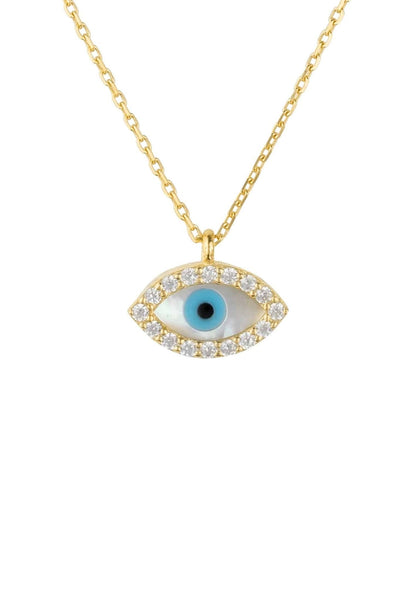 Evil Eye Necklace with Mother of Pearl Pendant
