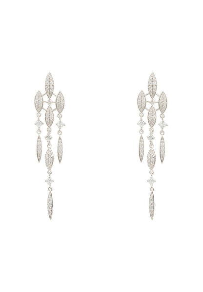 Valencia Statement Drop Earring White Cz Silver