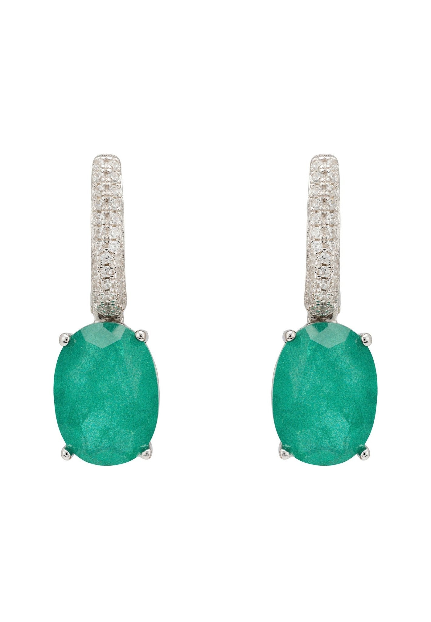 Colombian Emerald Oval Drop Earrings