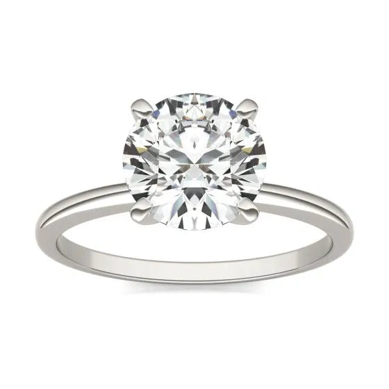 Lab Grown Diamond Solitaire Engagement Ring 14K White Gold