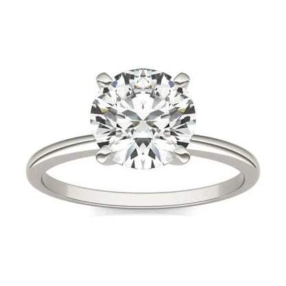 Lab Grown Diamond Solitaire Engagement Ring 14K White Gold