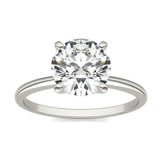 Lab Grown Diamond Solitaire Engagement Ring 14K White Gold