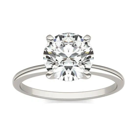 Lab Grown Diamond Solitaire Engagement Ring 14K White Gold