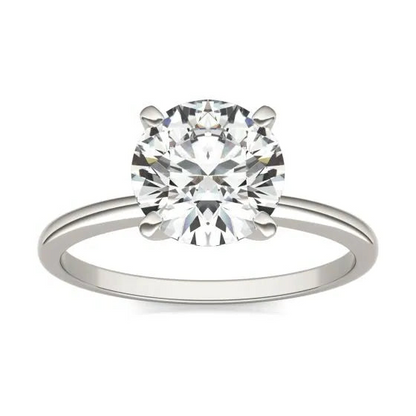 Lab Grown Diamond Solitaire Engagement Ring 14K White Gold