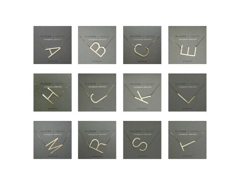 16 Inch Custom Initial Necklace Gold