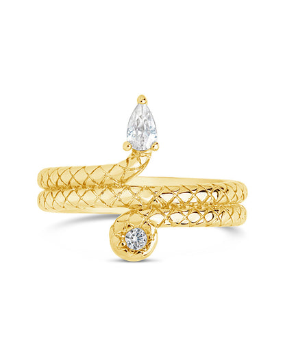 Waverly CZ Snake Ring in gold