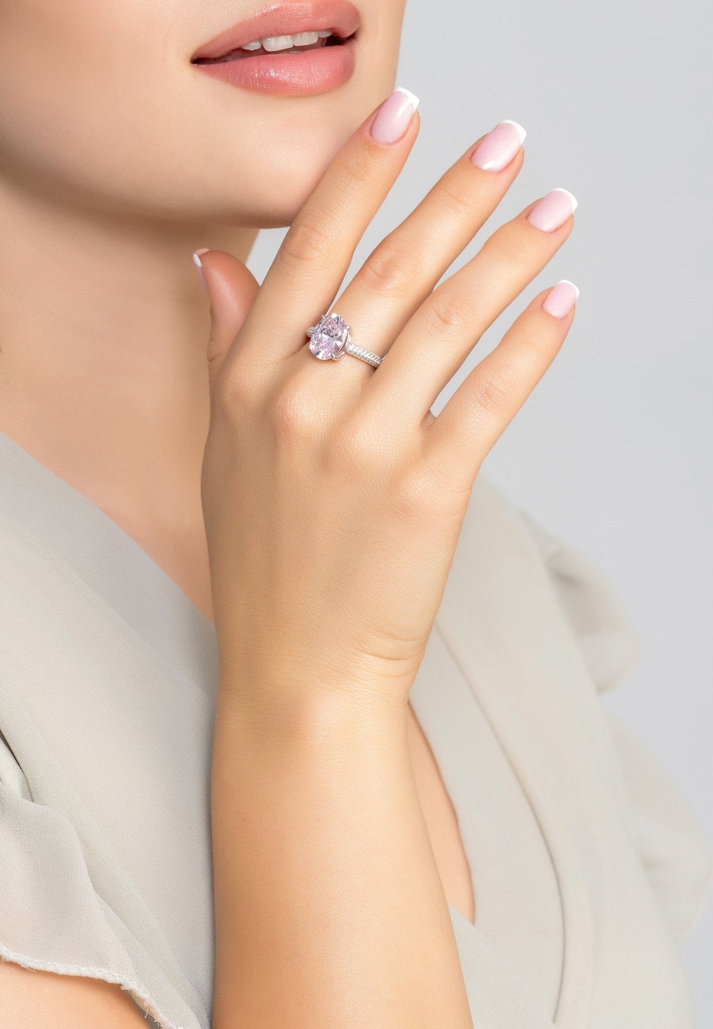 Oval Morganite Cocktail Ring