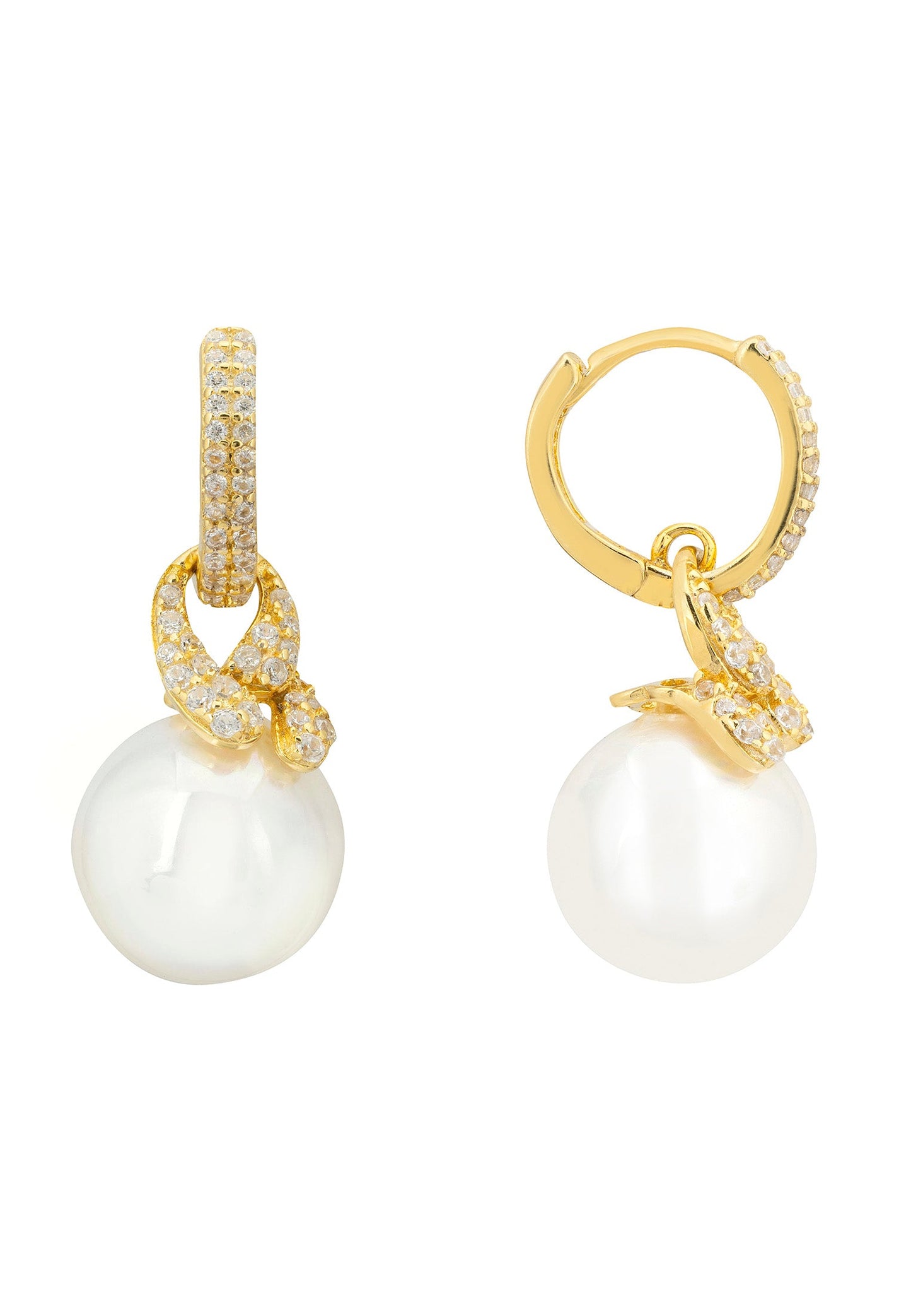 Knot & Pearl Drop Earrings