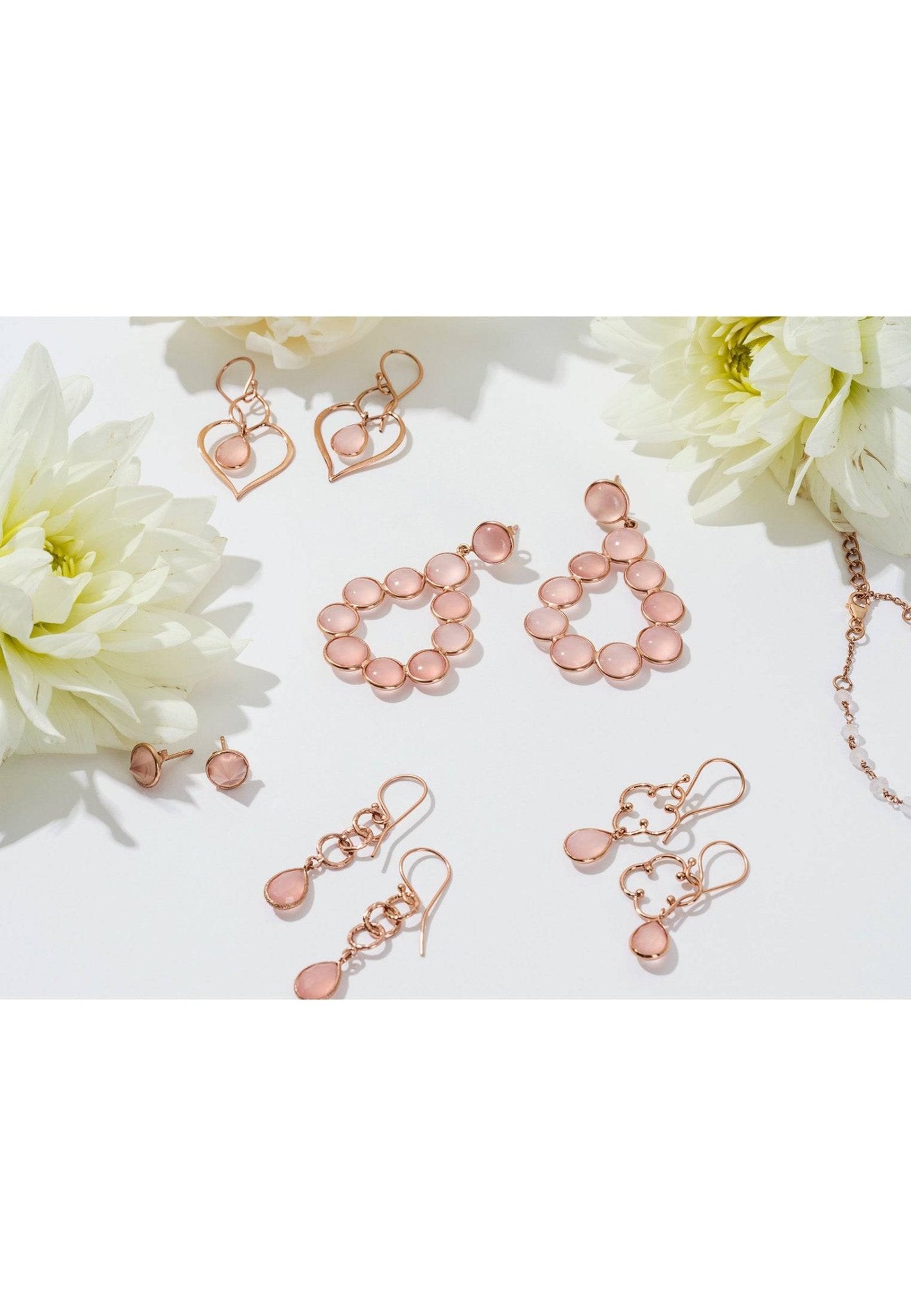 Elegant Clover Design Rose Gold Drop Earrings