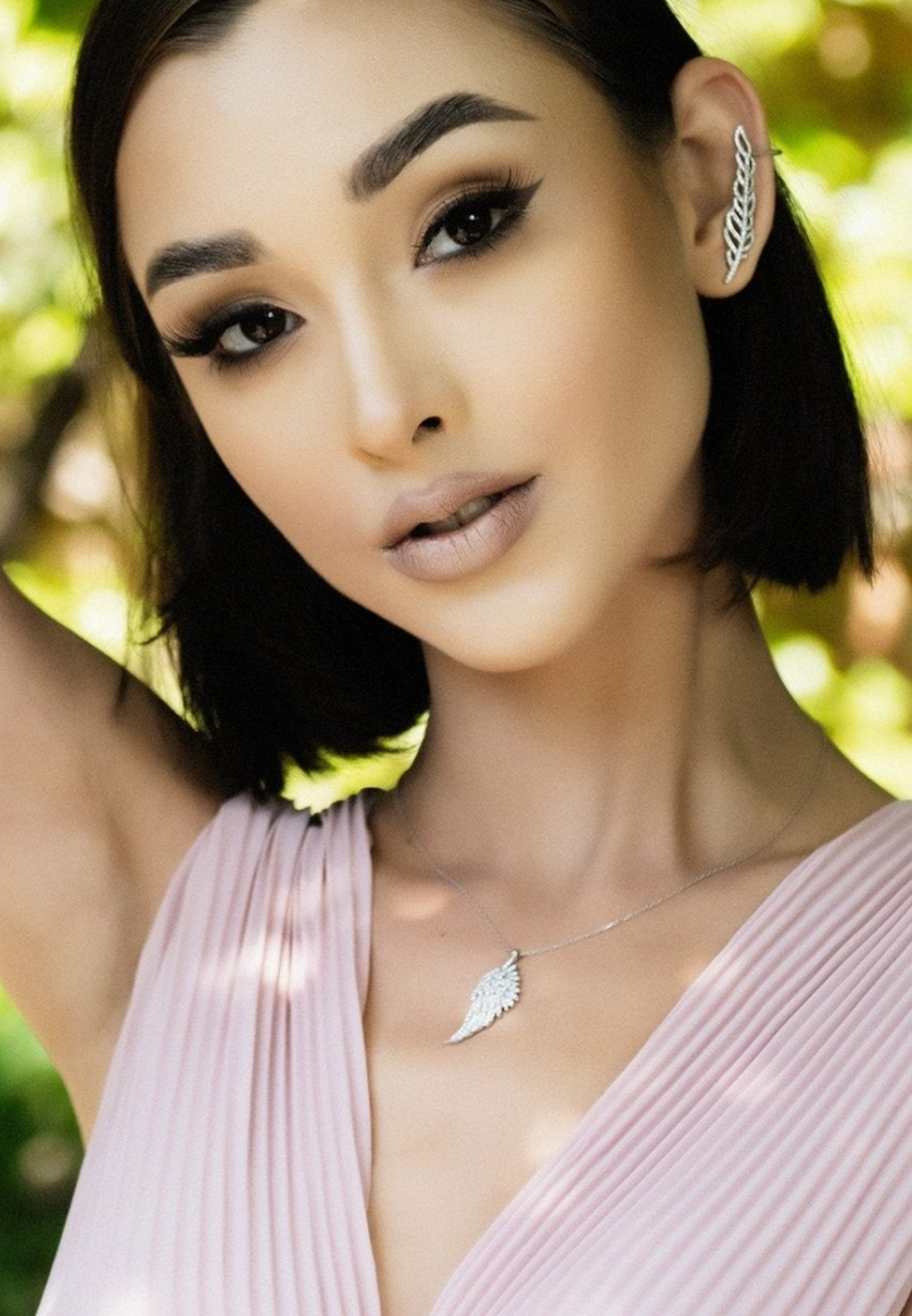 Large Angel Wing Necklace Silver