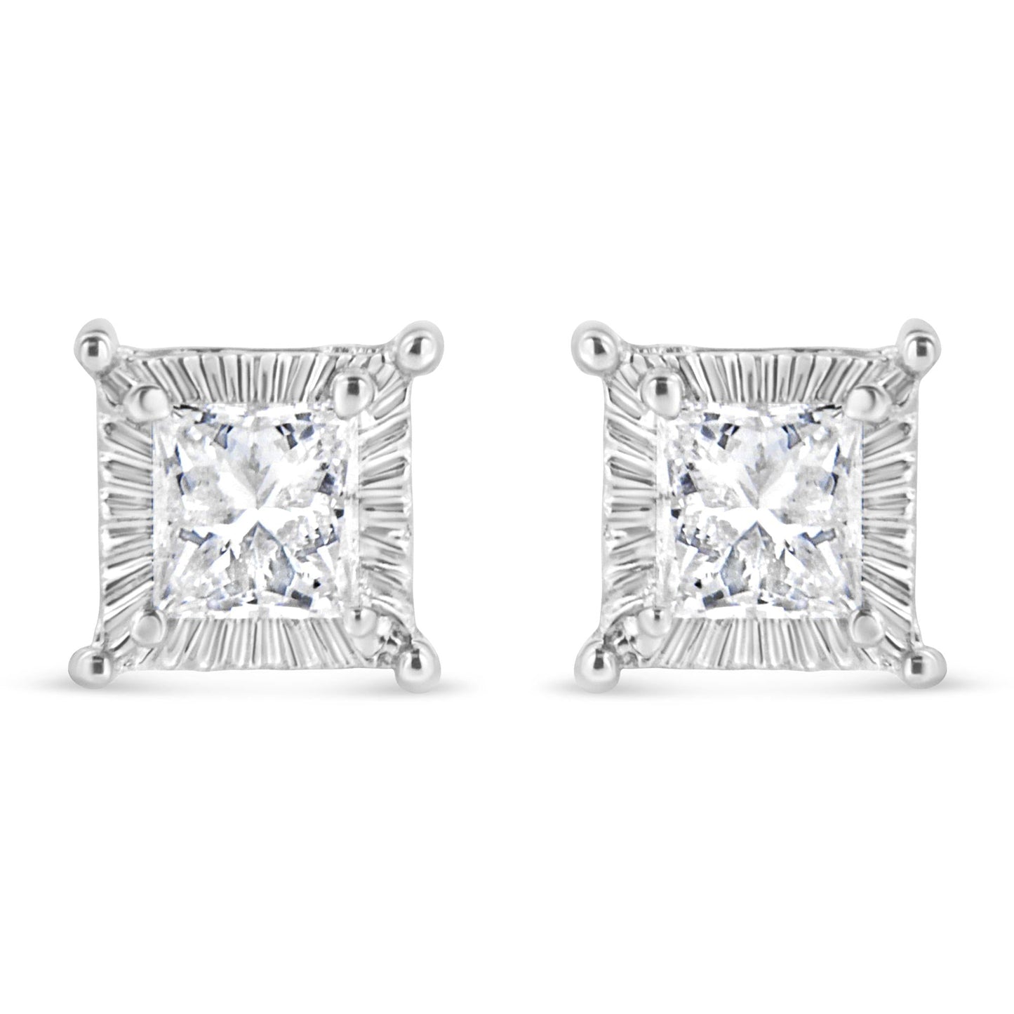 Princess-Cut Diamond Stud Earrings 0.5 ct.