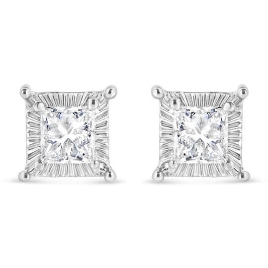 Princess-Cut Diamond Stud Earrings 0.5 ct.