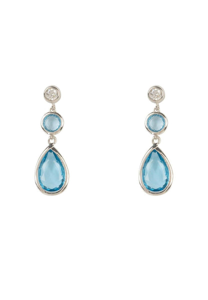 Tuscany Gemstone Drop Earring Silver Blue Topaz Hydro