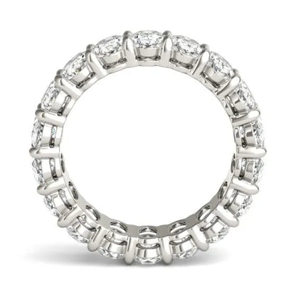 4 CTW Oval Lab Grown Diamond Couture Classic Eternity Ring 14K White Gold (G-Vs)