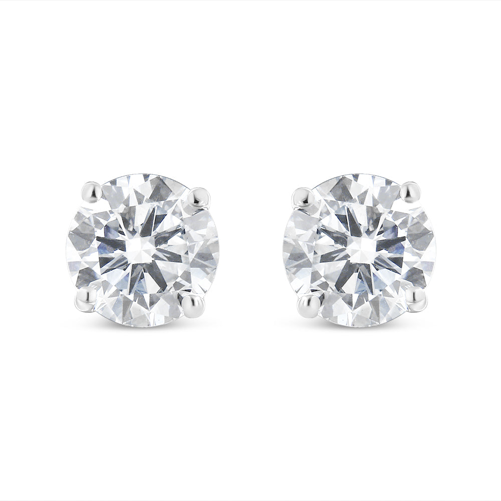 Lab Grown 1 1/2 Cttw Diamond Solitaire Stud Earrings With Screwbacks