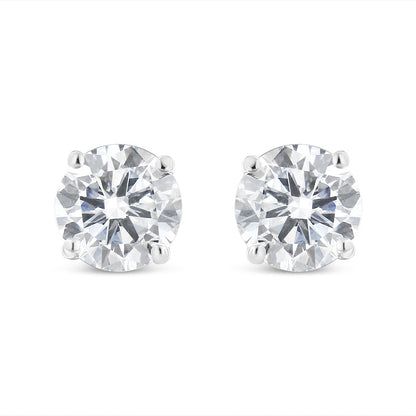 Lab Grown 1 1/2 Cttw Diamond Solitaire Stud Earrings With Screwbacks