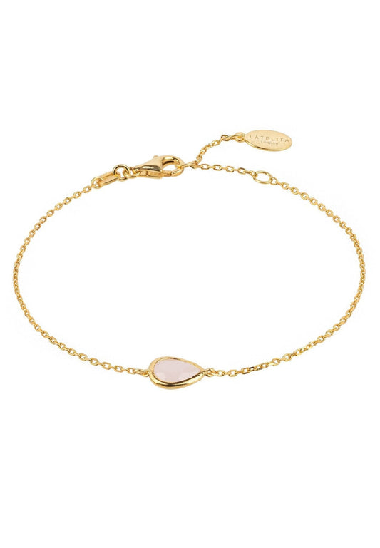 Rose Quartz Teardrop (Gold)