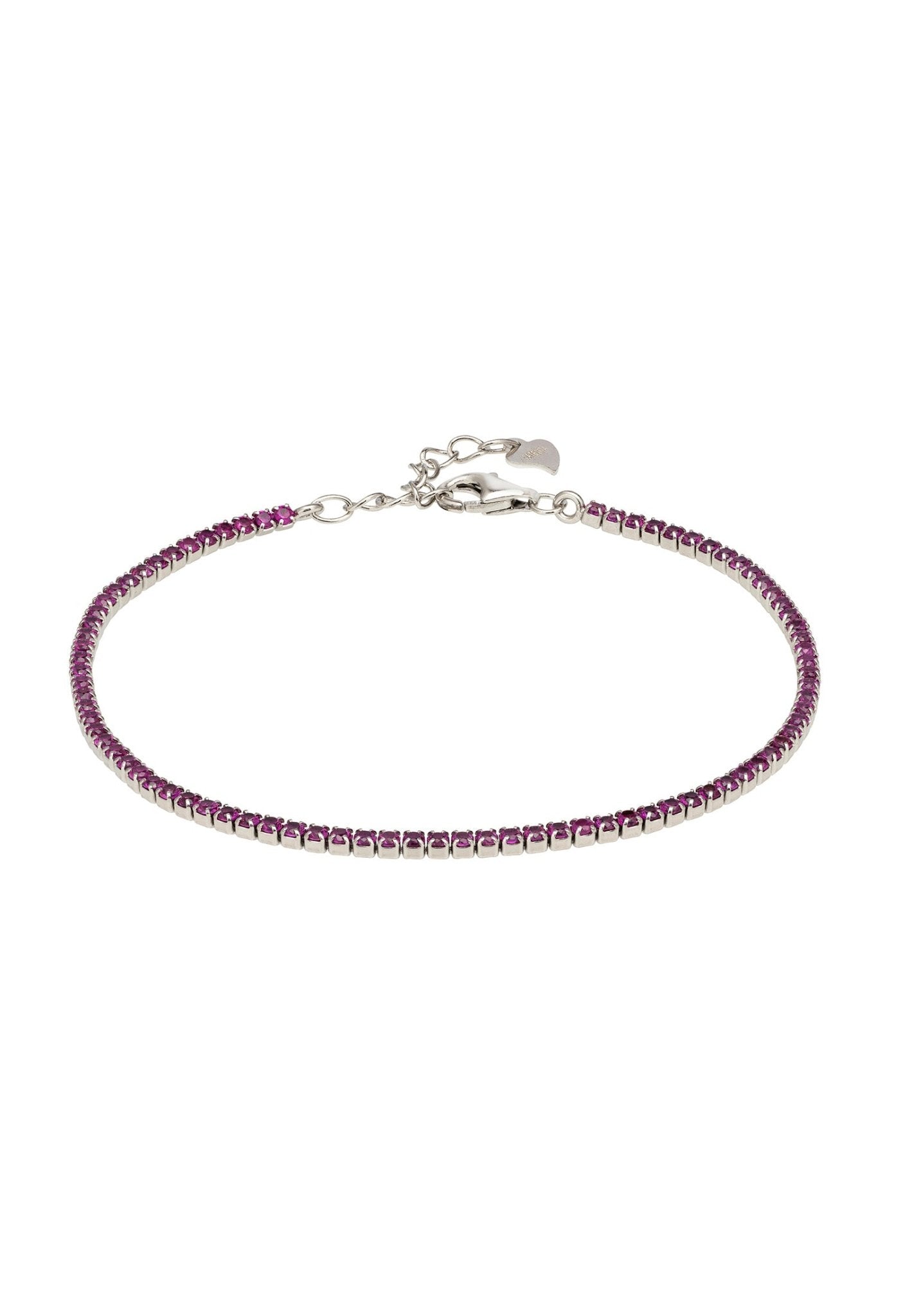 Elegant Tennis Bracelet with Pink Rubies