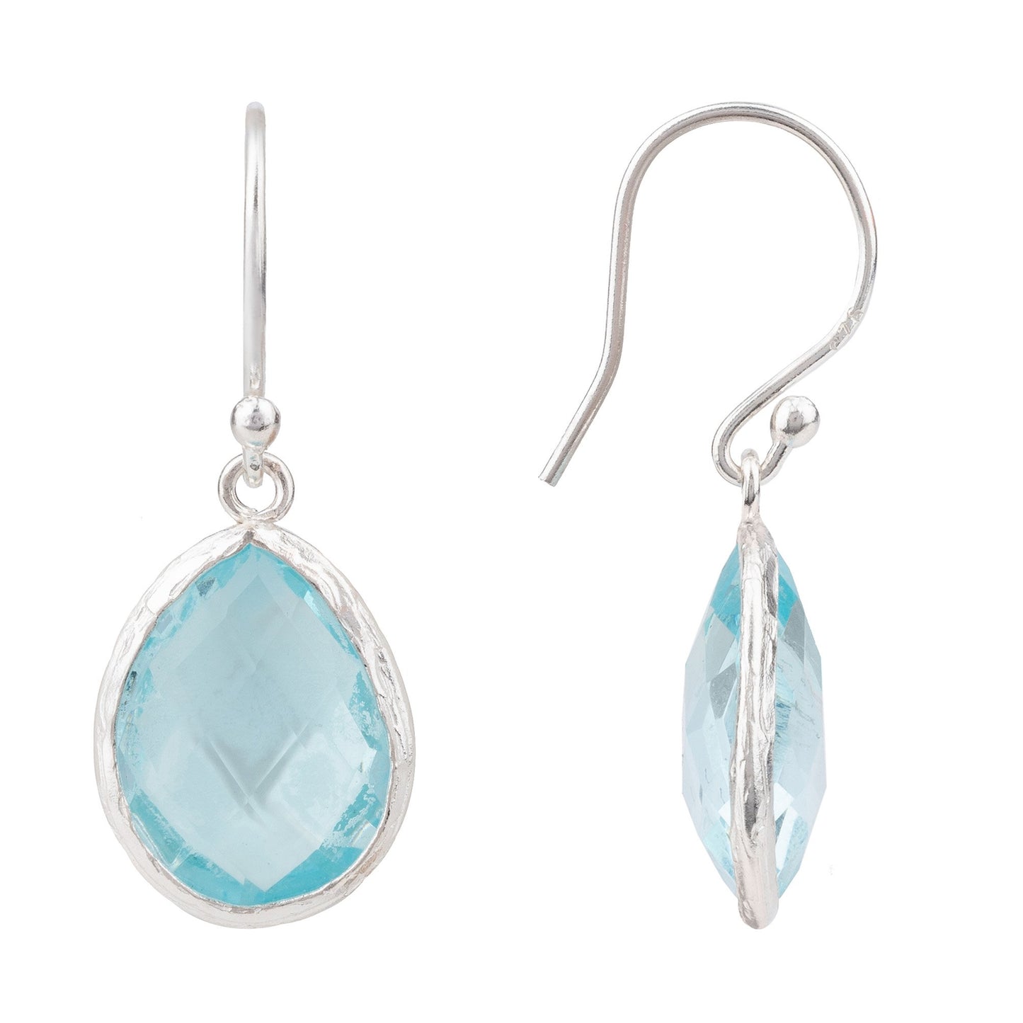 Blue Topaz Petite Drop Earrings