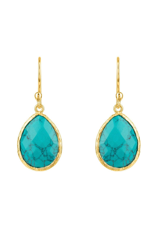 Turquoise drop earrings in gold