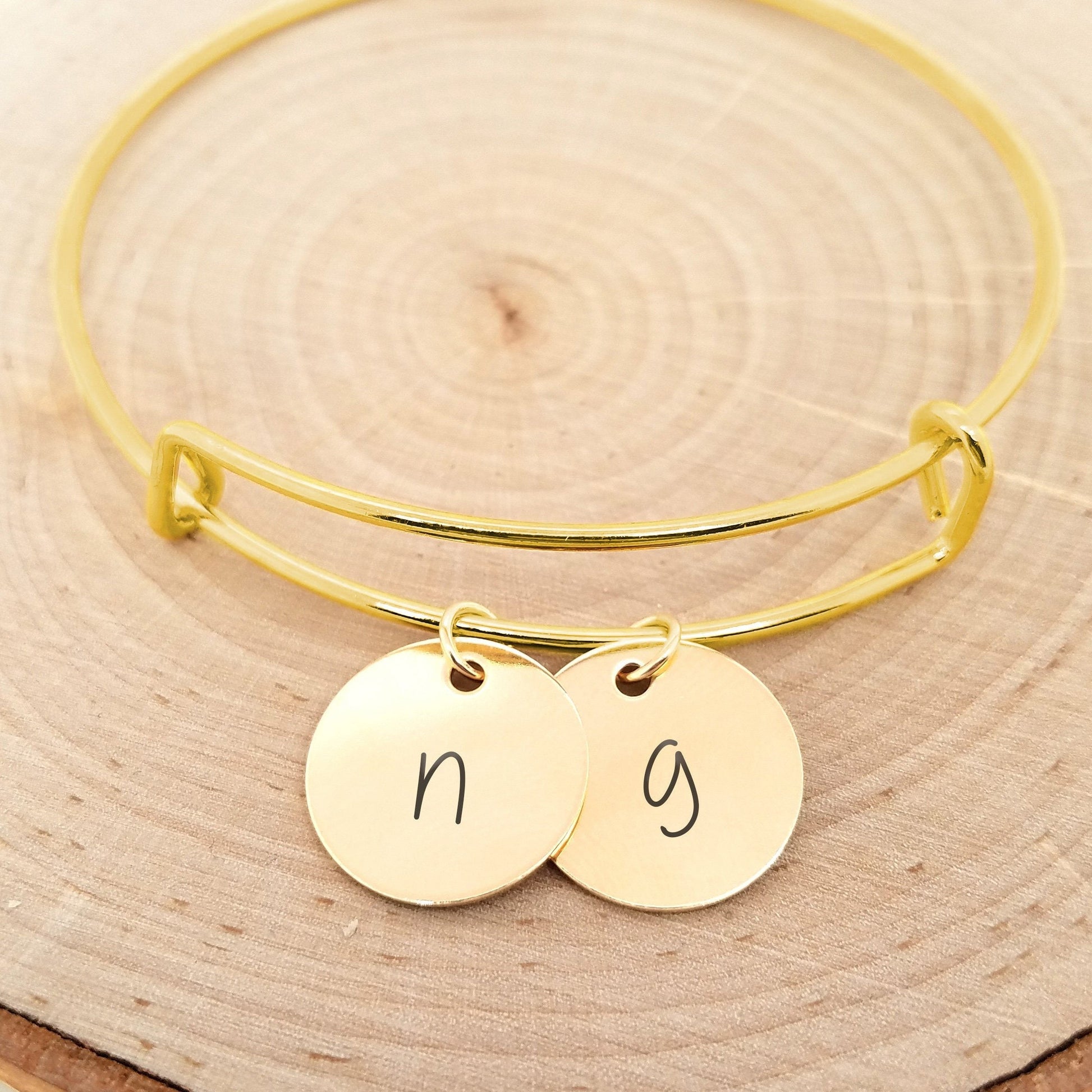 Gold Initial Bracelet Personalized with Names