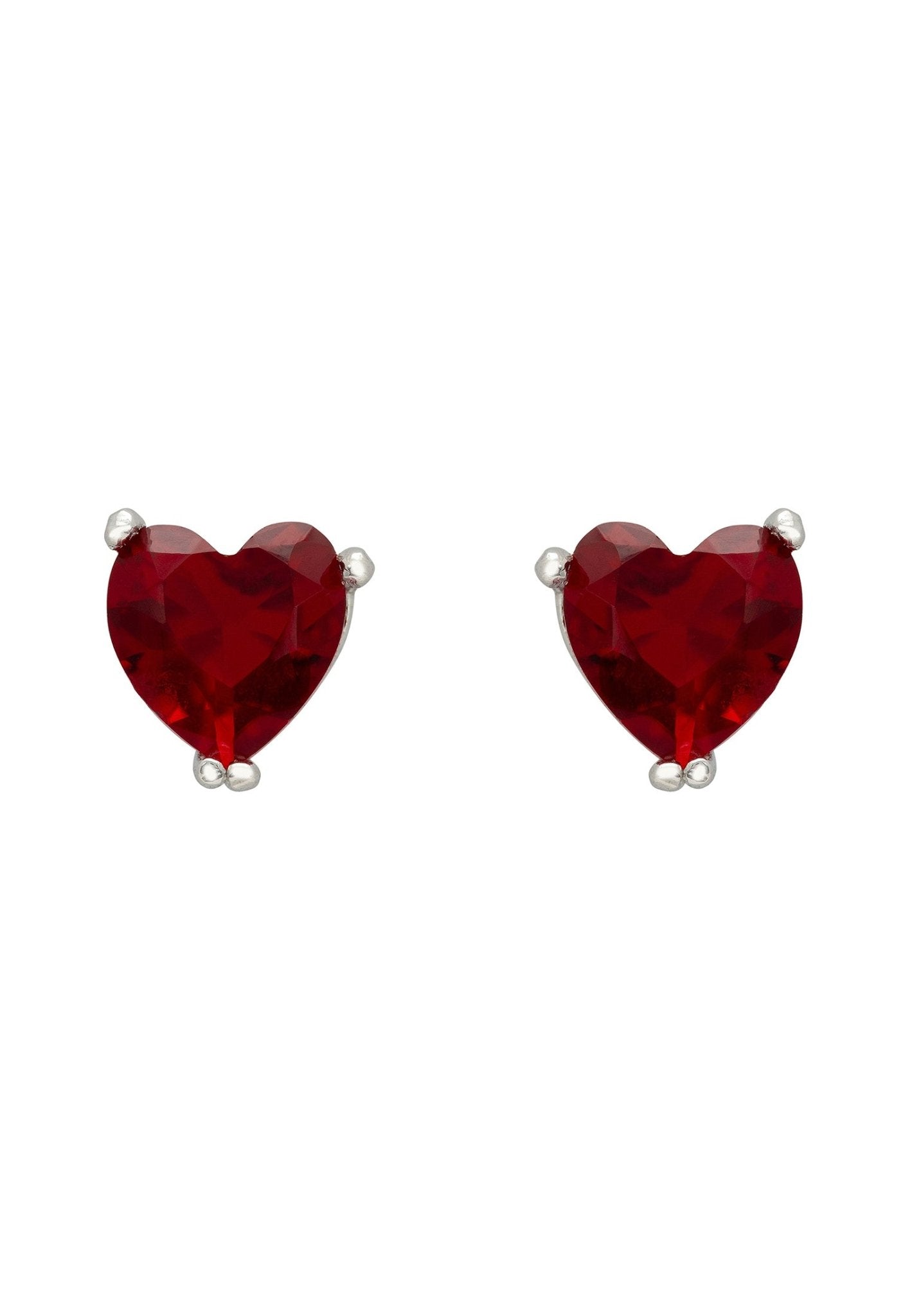 Ruby Asscher Cut Heart Studs