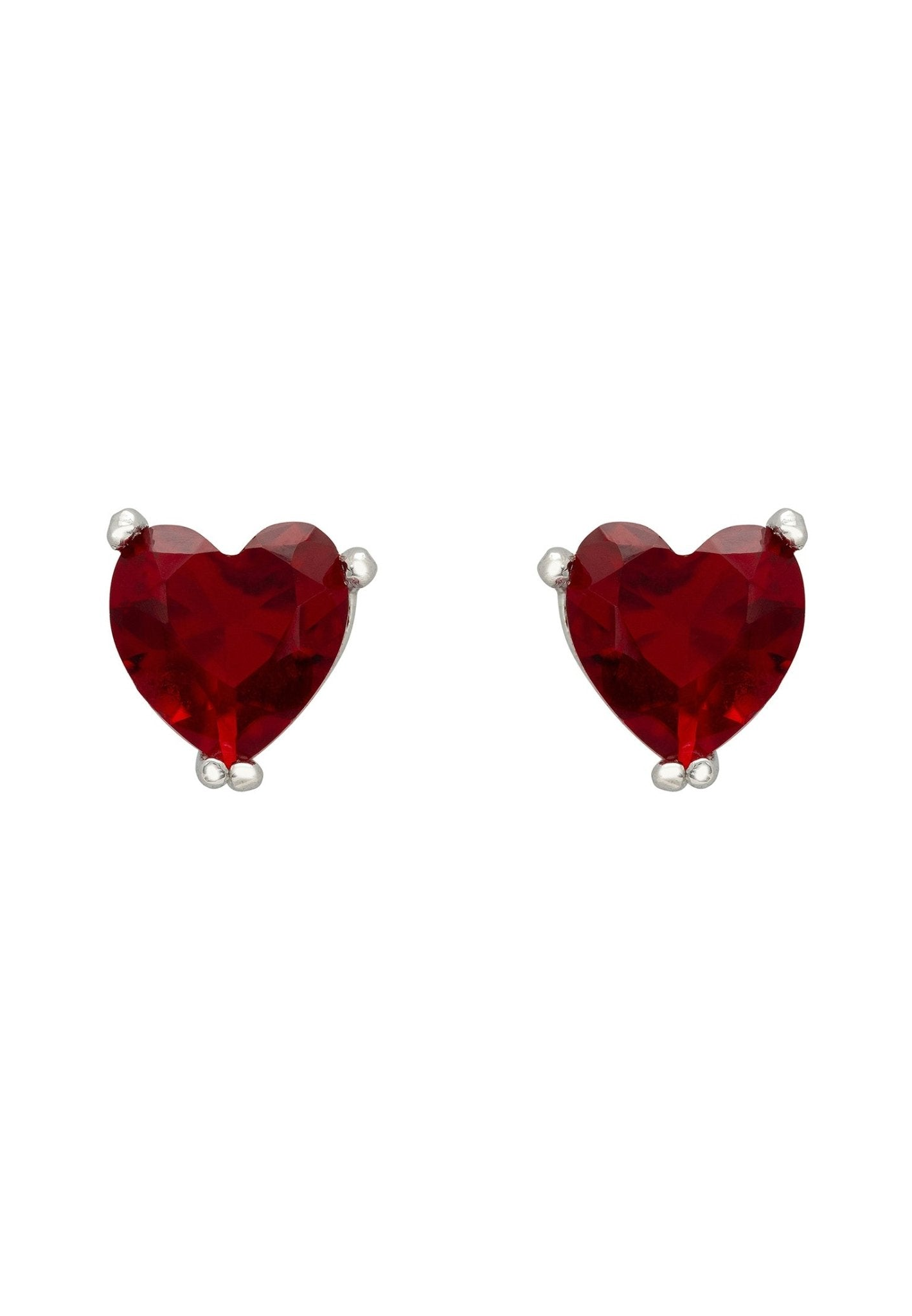 Ruby Asscher Cut Heart Studs