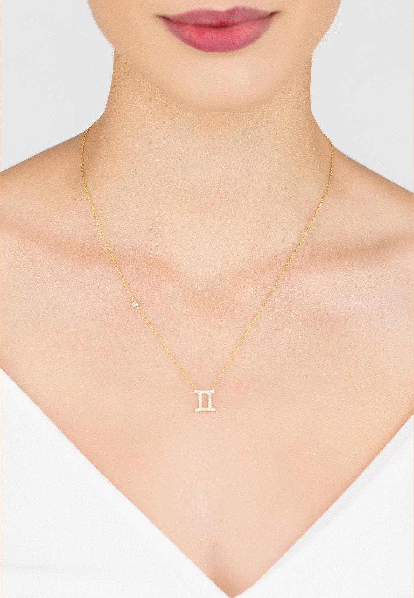 Elegant Gold Star Sign Necklace for Geminis